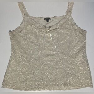 Apt. 9 Sheer Corset Style Lace Layered Tank Top Size 2X